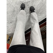 直筒牛仔裤 男秋季 高街vibe裤 水泥灰cleanfit窄版 子显高显瘦微喇裤