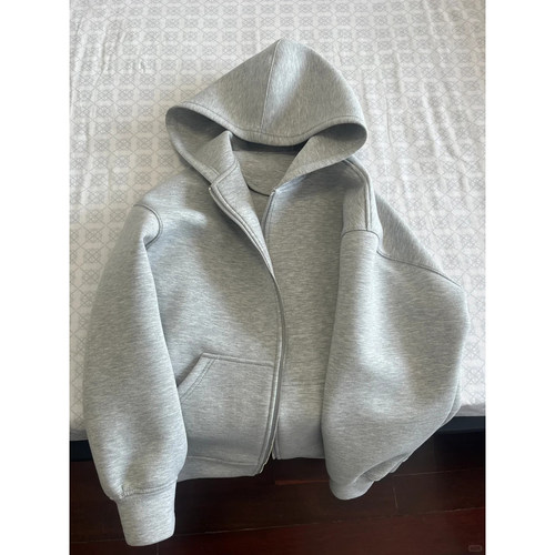 cleanfit浅灰色卫衣男款秋季美式