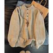 cleanfit内搭打底衫 老钱风亨利领加厚毛衣男冬季 慵懒松弛感针织衫