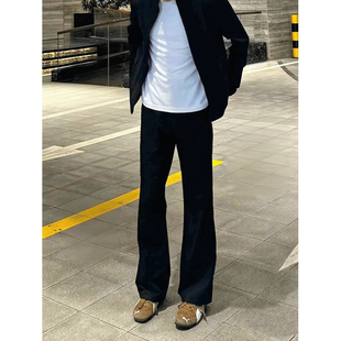 子显瘦提档直筒裤 cleanfit黑色微喇西裤 垂感高级感男生裤 秋季 男款