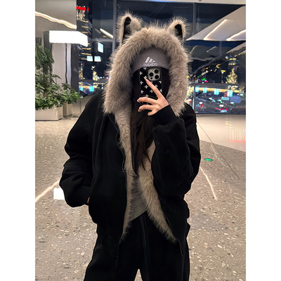 cleanfit猫耳座山雕外套男冬季