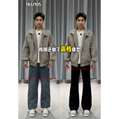 小个子显高直筒裤 黑色弯刀西裤 子 美式 显瘦提档微喇裤 男款 秋冬季