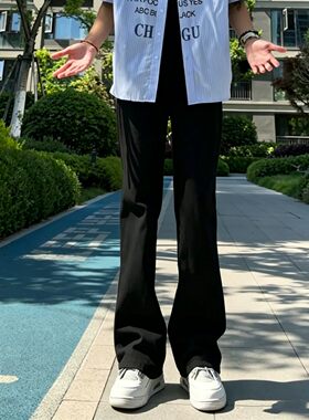 高街微喇修身显瘦男款牛仔裤