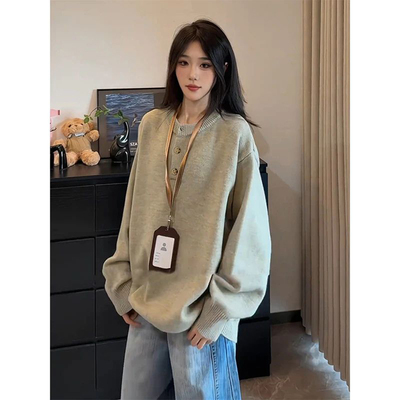 灰色亨利领毛衣内搭可外穿