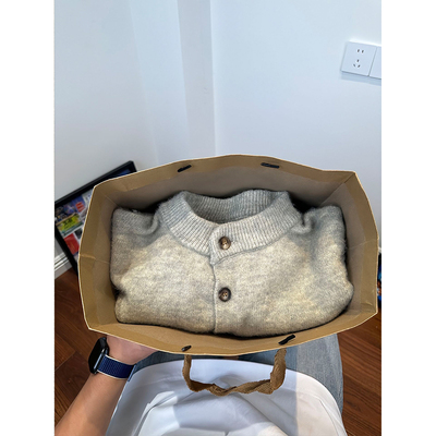 灰色亨利领毛衣男款秋冬季加厚