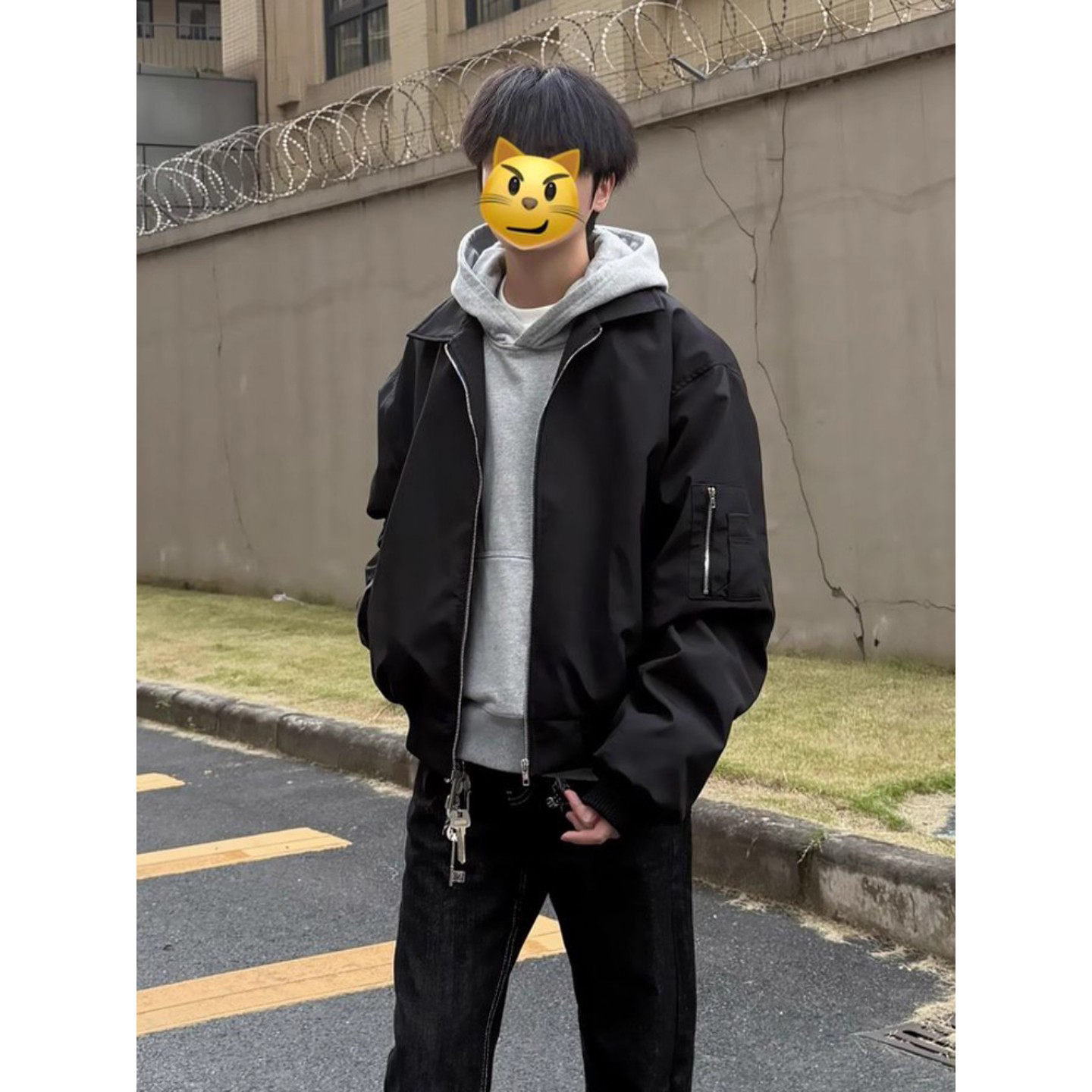 美式飞行夹克男秋季cleanfit短款