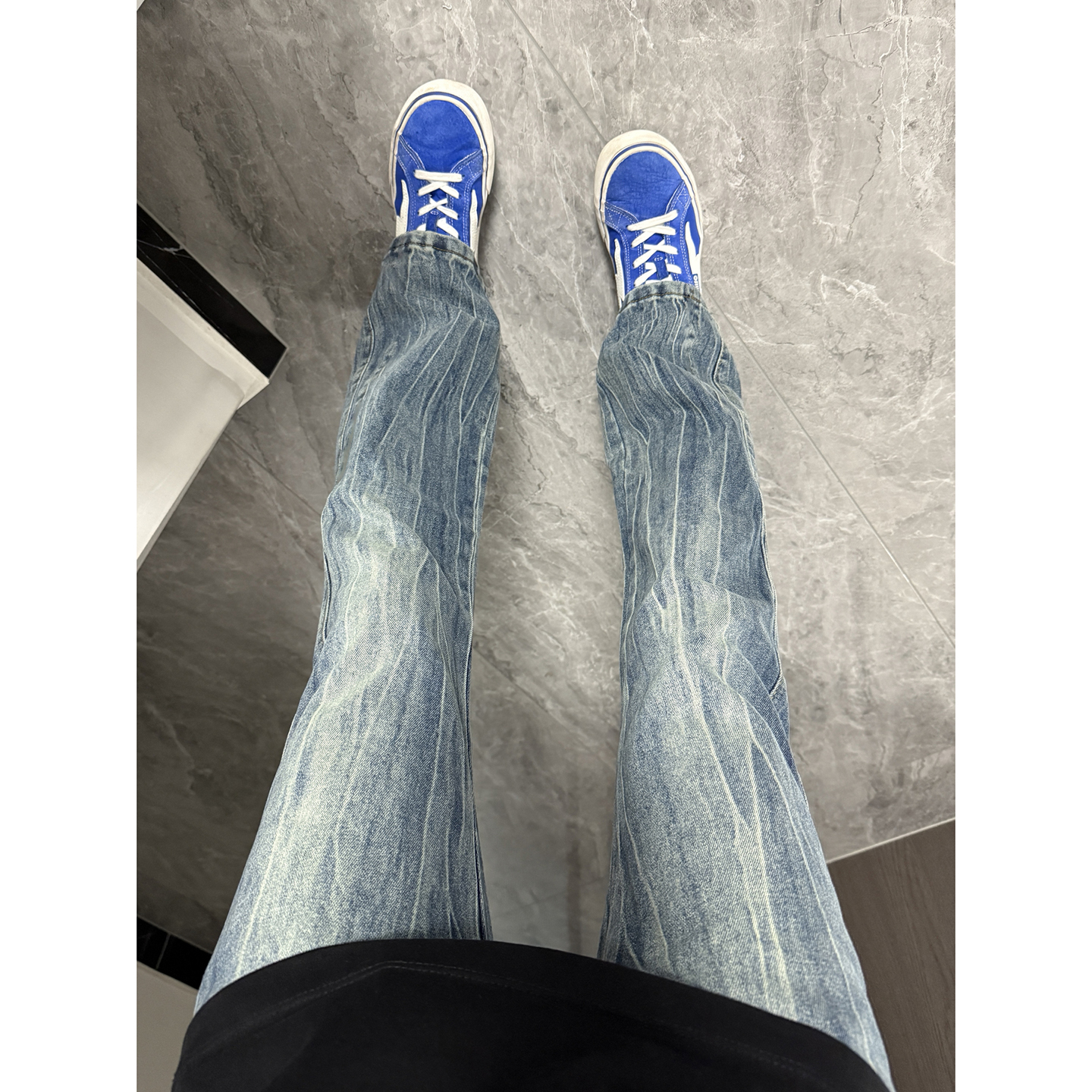 cleanfit闪电纹牛仔裤男款