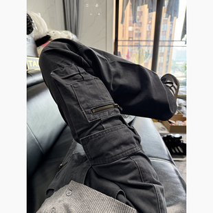 多口袋拉链伐木工装裤男款秋季美式高街痞帅直筒裤vibe机能风裤子