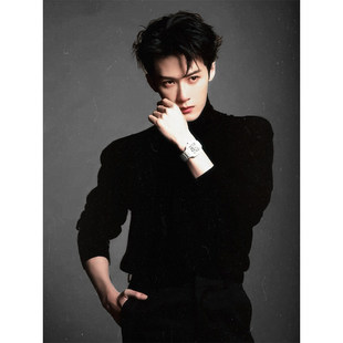 檀健次同款黑色高领毛衣男士冬季高级感痞帅修身针织衫厚打底内搭