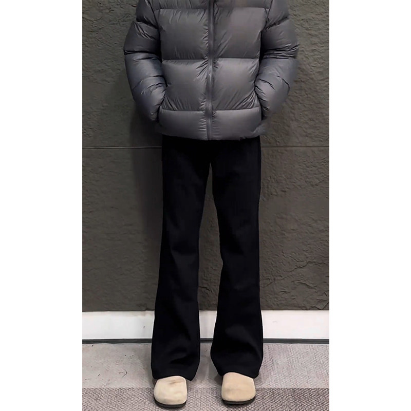 黑色cleanfit微喇弯刀卫裤男款冬季加绒运动休闲裤重磅直筒裤子,男装,卫裤,淘宝优惠券,粉丝福利购,淘宝优惠卷