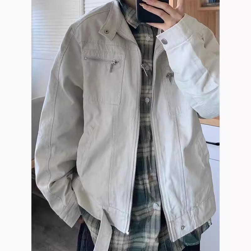 立领牛仔外套痞帅高级感牛仔衣