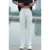 休闲长裤 抗皱白色冰丝裤 潮流西裤 垂感高级感凉感正装 子男夏季 韩版