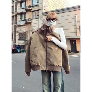 cleanfit美拉德短款夹克棉服男款冬季立领皮衣外套加绒保暖棒球服