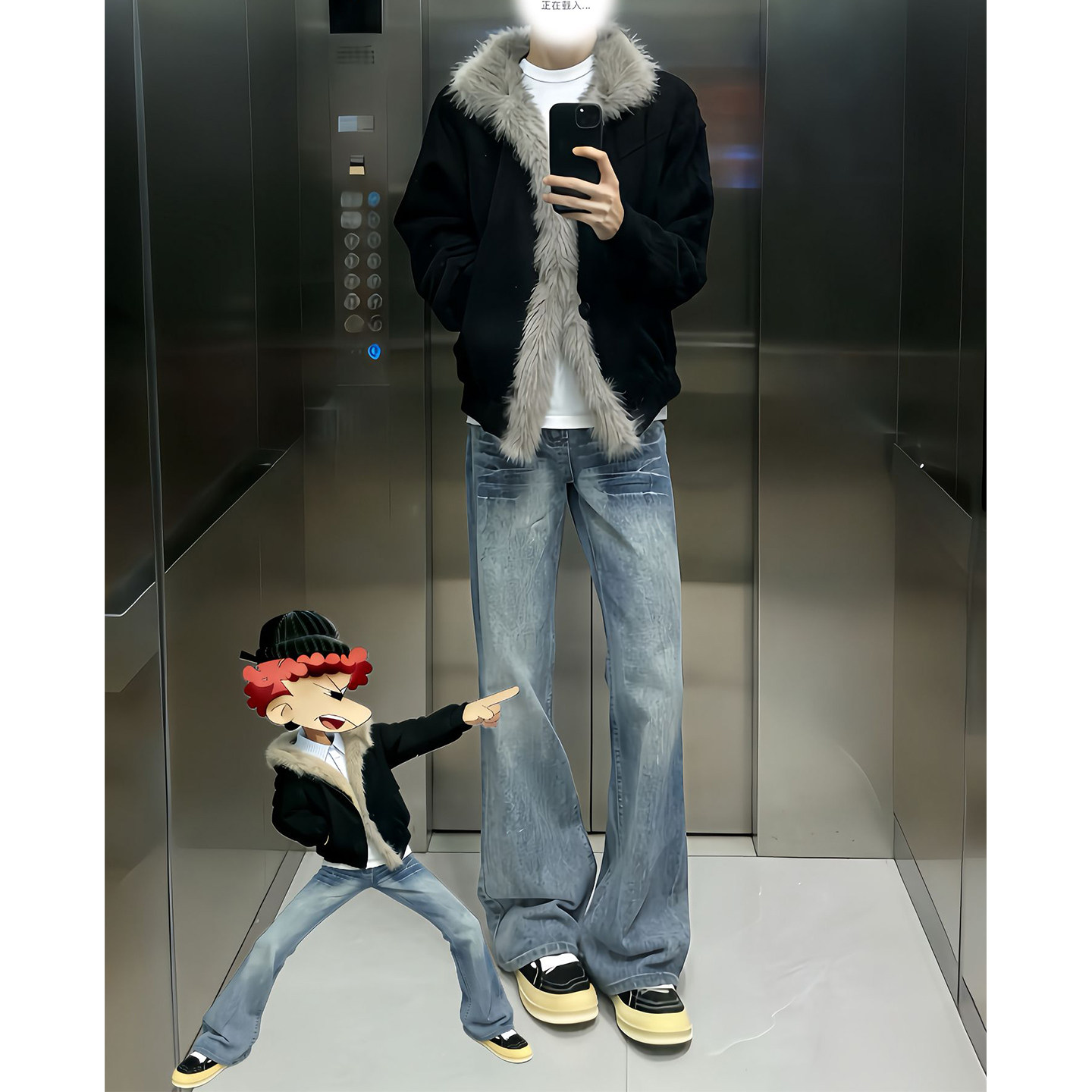 cleanfit闪电纹弯刀牛仔裤男生美式高街vibe裤子修身提档直筒长裤