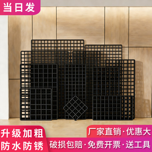 黑色铁丝网格片超市货架网格隔板置物架墙上挂网幼儿园作品展示架