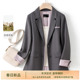 春季 IHIMI海谧含羊毛撞色西装 外套女款 都市职场通勤宽松显瘦上衣