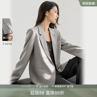 IHIMI海谧老钱风高级感立裁挺阔西装外套女春季宽松休闲通勤西服