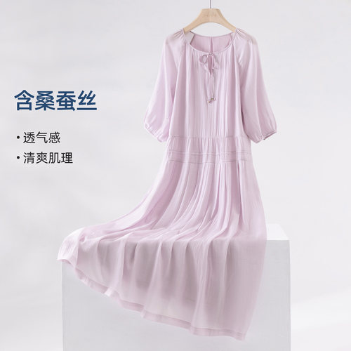 IHIMI海谧七分袖温柔显白连衣裙