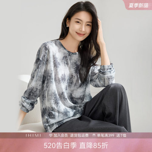 IHIMI海谧新中式水墨长袖T恤