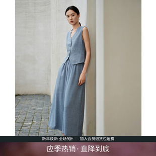 子套装 IHIMI海谧高级感马夹阔腿裤 上衣裤 新款 两件套女2025夏季