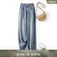 小个子高腰显瘦休闲长裤 新款 女2025夏季 IHIMI海谧复古九分牛仔裤