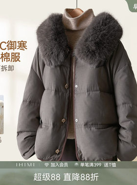 2025冬季羊毛可脱卸毛领棉服