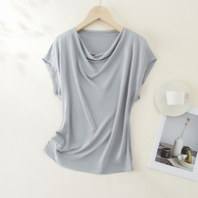 IHIMI海谧设计感堆堆领T恤衫女