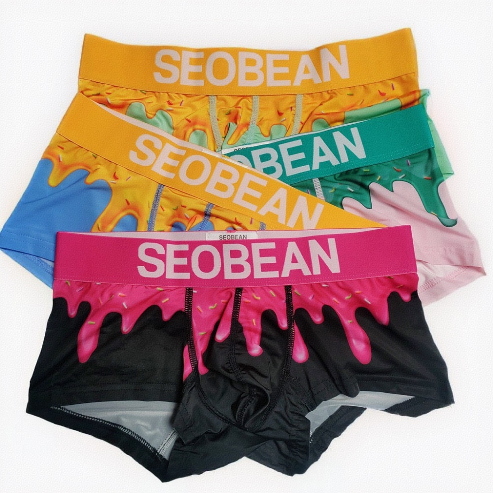 2025希宾新款冰丝糖果低腰男士渐变色运动内裤