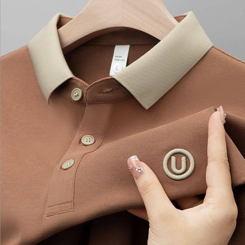 CLEARANCE LEAKAGE COTTON SUMMER POLO SHIRT MENS SHORT SLEEVE CASUAL AND VERSATILE LOOSE T-SHIRT FOREIGN TRADE EMBROIDERY TOP TIDE