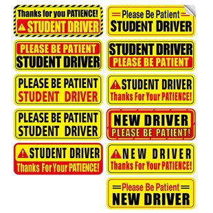 亚马逊student driver新手实习司机汽车贴纸 NEW DRIVER防水贴纸