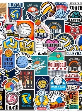 50张排球混搭贴纸Volle Ball排球运动涂鸦贴纸汽车行李箱防水贴纸