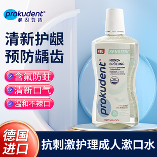 德国进口prokudent抗刺激漱口水必固登洁预防牙菌斑含氟防蛀牙