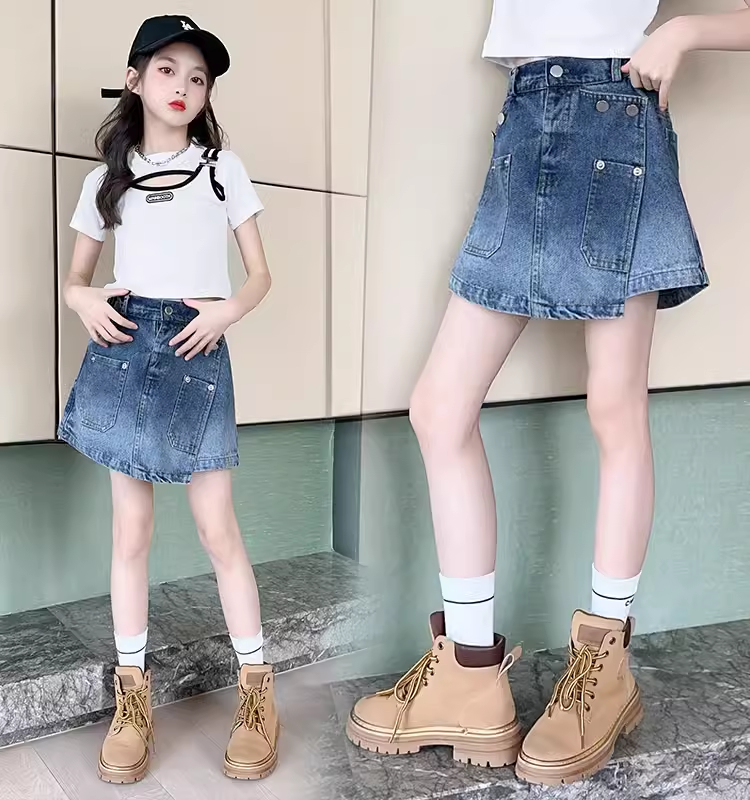 女童牛仔半身裙裤夏装新款洋气儿童中大童百搭外穿夏季短裙裤子薄,童装/婴儿装/亲子装,裤子,淘宝优惠券,粉丝福利购,淘宝优惠卷