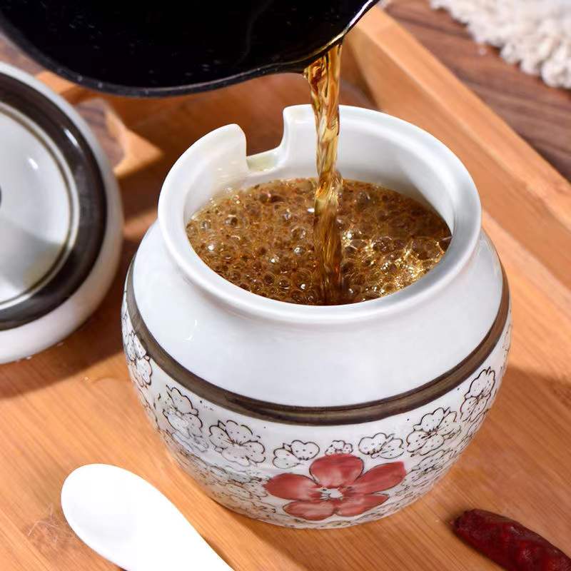 日式陶瓷盐罐调料罐辣椒罐猪油罐