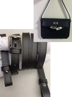 改造凯丽包kelly depeches 25真皮肩带大象灰手掌纹斜跨包带子