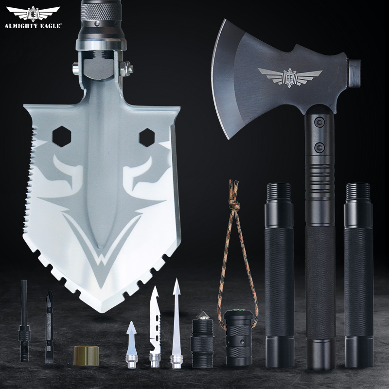 全能鹰锰钢多功能工兵铲户外车载折叠铁锹露营铲子开瓶器求生口哨,户外/登山/野营/旅行用品,工兵铲/工兵锹,淘宝优惠券,粉丝福利购,淘宝优惠卷