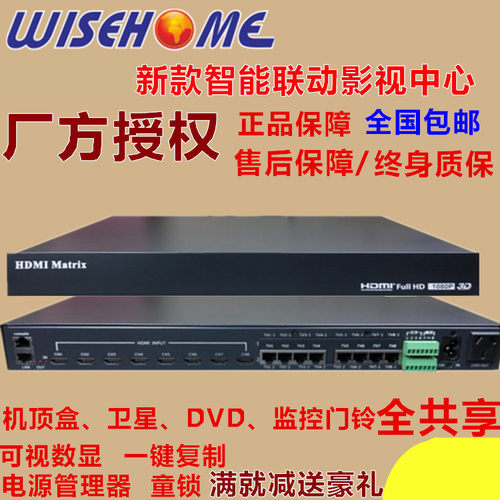智慧家HDMI808 HM808 高清3D影视交换机顶盒共享器矩阵 智能家居