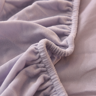 水晶绒床笠刺绣床罩单件珊瑚绒床22冬季 法兰绒床垫防滑保护罩