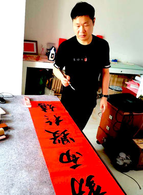 手写定制结婚嫁女大门对子代写春联乔迁新居对联不褪色特厚铜版纸