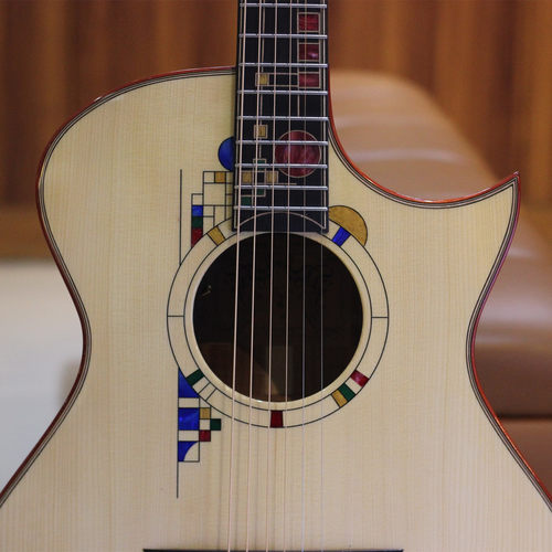 全单手工相思木电箱吉他