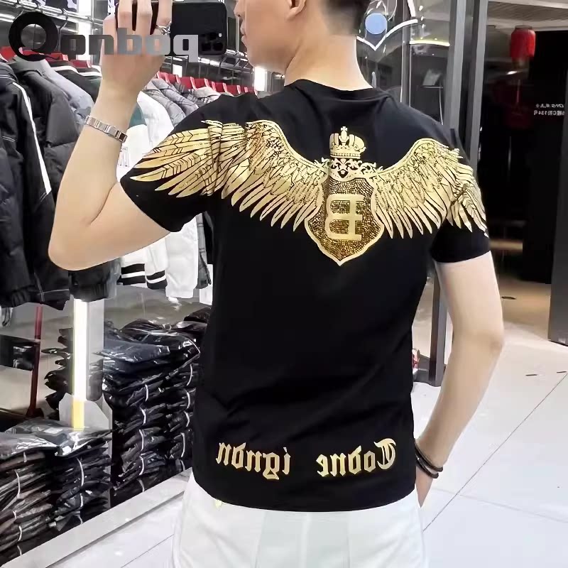专柜正品男式印花T恤衫短袖青年时尚潮流polo衫韩版上衣体恤秋季