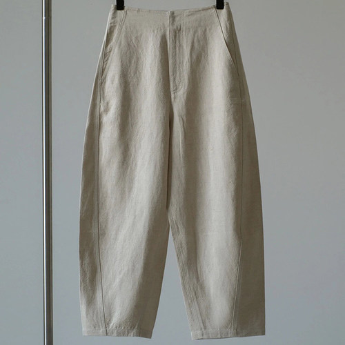 有型棉麻休闲镰刀裤阔腿型香蕉裤