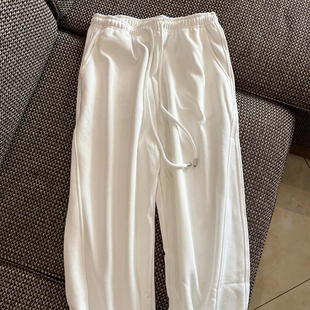 现货】被一条裤子冒犯了!2026新款下摆抽绳卫裤纯棉松紧腰阔腿裤