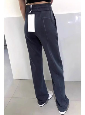 现货】一穿一个不吱声！2026春夏立体剪裁灰色裤子窄版阔腿直筒裤