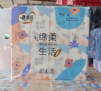 靓雅洁抽纸80包家用实惠装纸巾可湿水用纸母婴适用大号实惠装