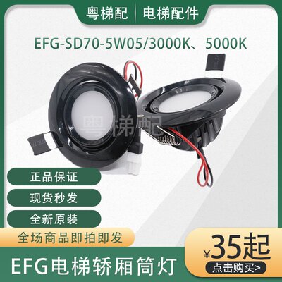 日立HGE轿厢应急灯照明筒灯 EFG-SD70-5W05 LED射灯众星 原装正品