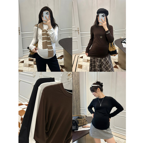 孕妇装秋冬百搭长袖T恤内搭打底