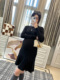 LeoMami孕妇装 春秋赫本风鱼尾连衣裙磨毛荷叶边小黑裙内搭打底裙