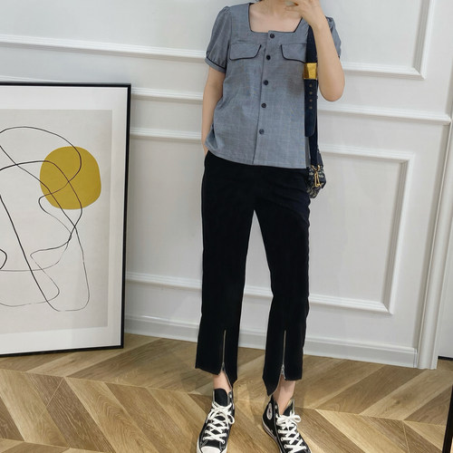 孕妇裤子薄款外穿时尚开叉休闲