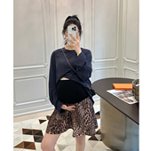 显瘦自带安全裤 复古豹纹半身裙修身 辣妈短裙 春夏款 LeoMami孕妇装